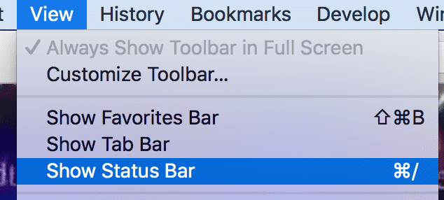 How to toggle the status bar in Safari
