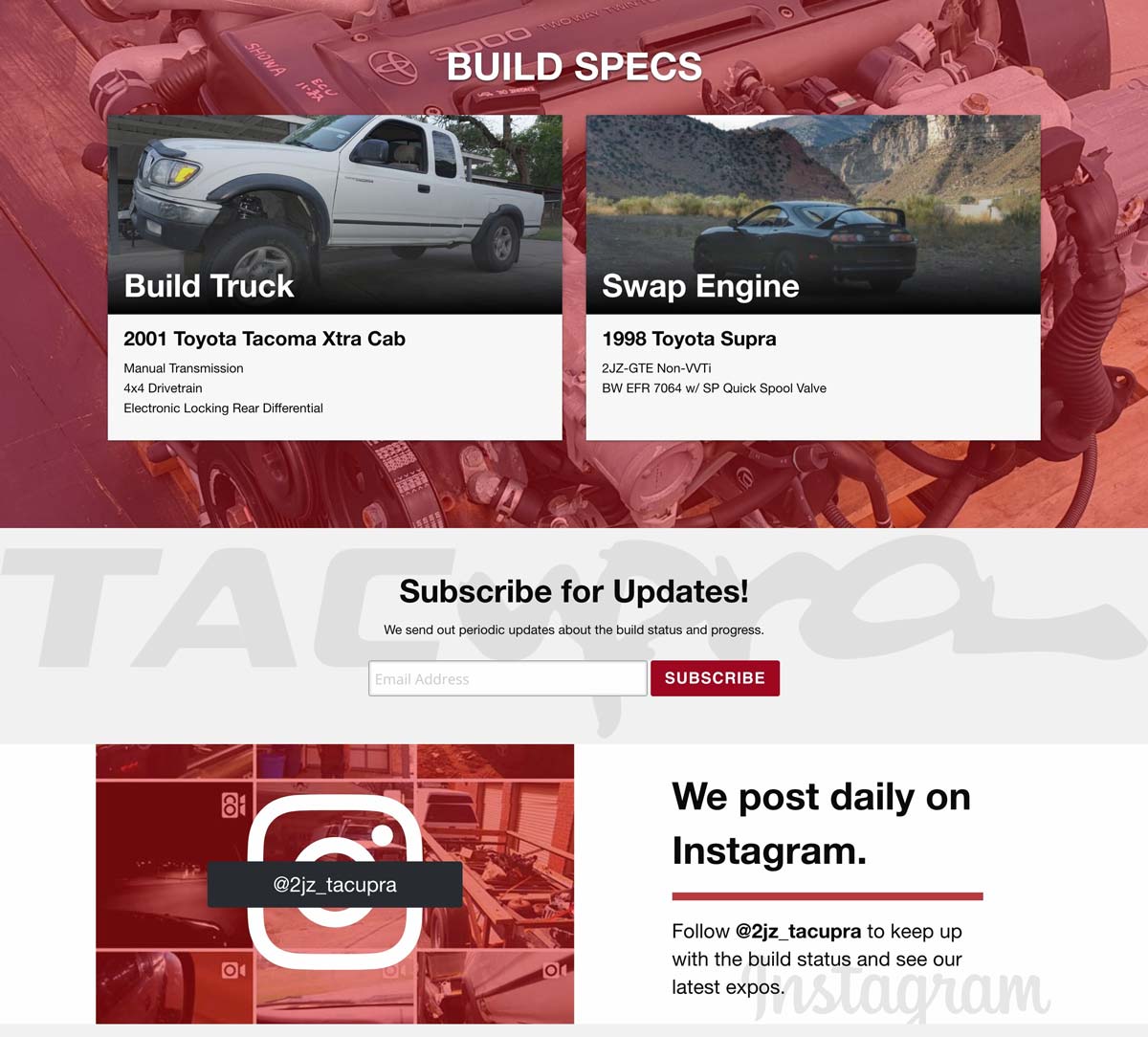 Tacupra Website Content Visible