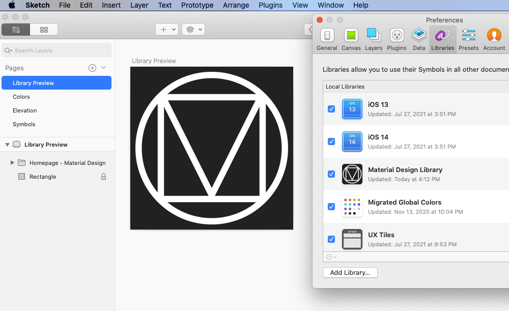 Sketch Library Icon Example