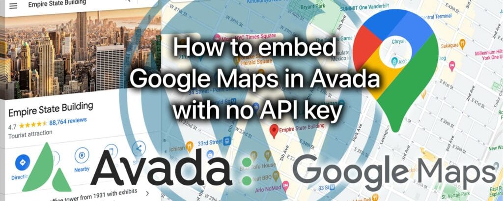 How to embed a Google Map in Avada without an API Key